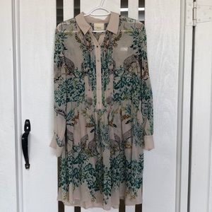 Sheer Anthropologie leopard dress